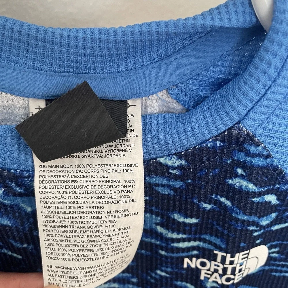 The North Face Blue Camo Waffle‎ Base layer 1 Piece Size 18-24 Months